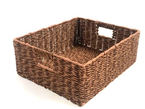 Ultimate Rectangular PE Resin Storage Basket with Cut-Out Handles
